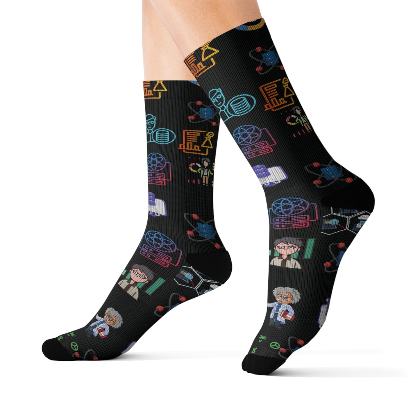 Data-Driven Comfort: Analyst’s Edition Cushioned Sublimation Socks