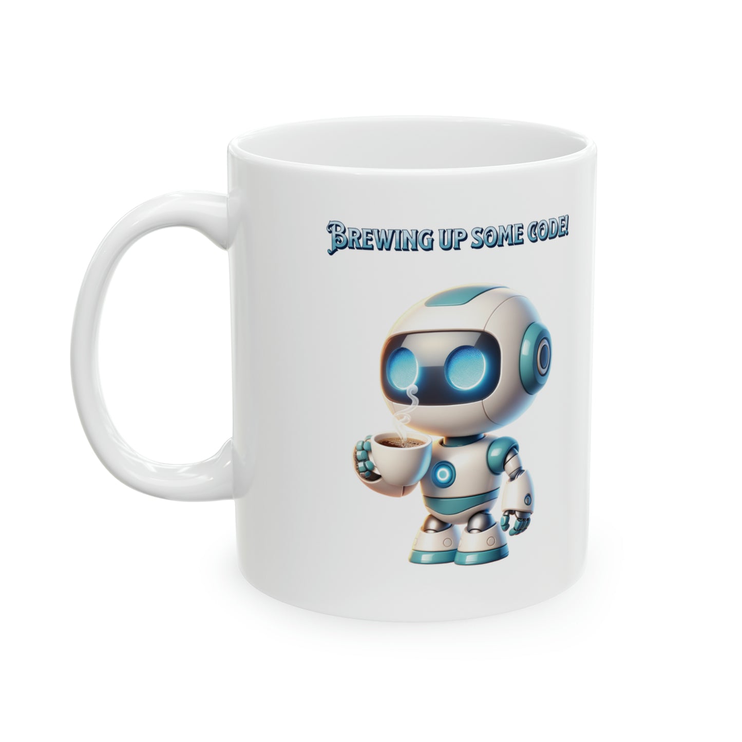 AI Inspired Code Brew Unique Tech Gift for Programmers & Data Scientists Funny Espresso Geek Ceramic Mug 11oz