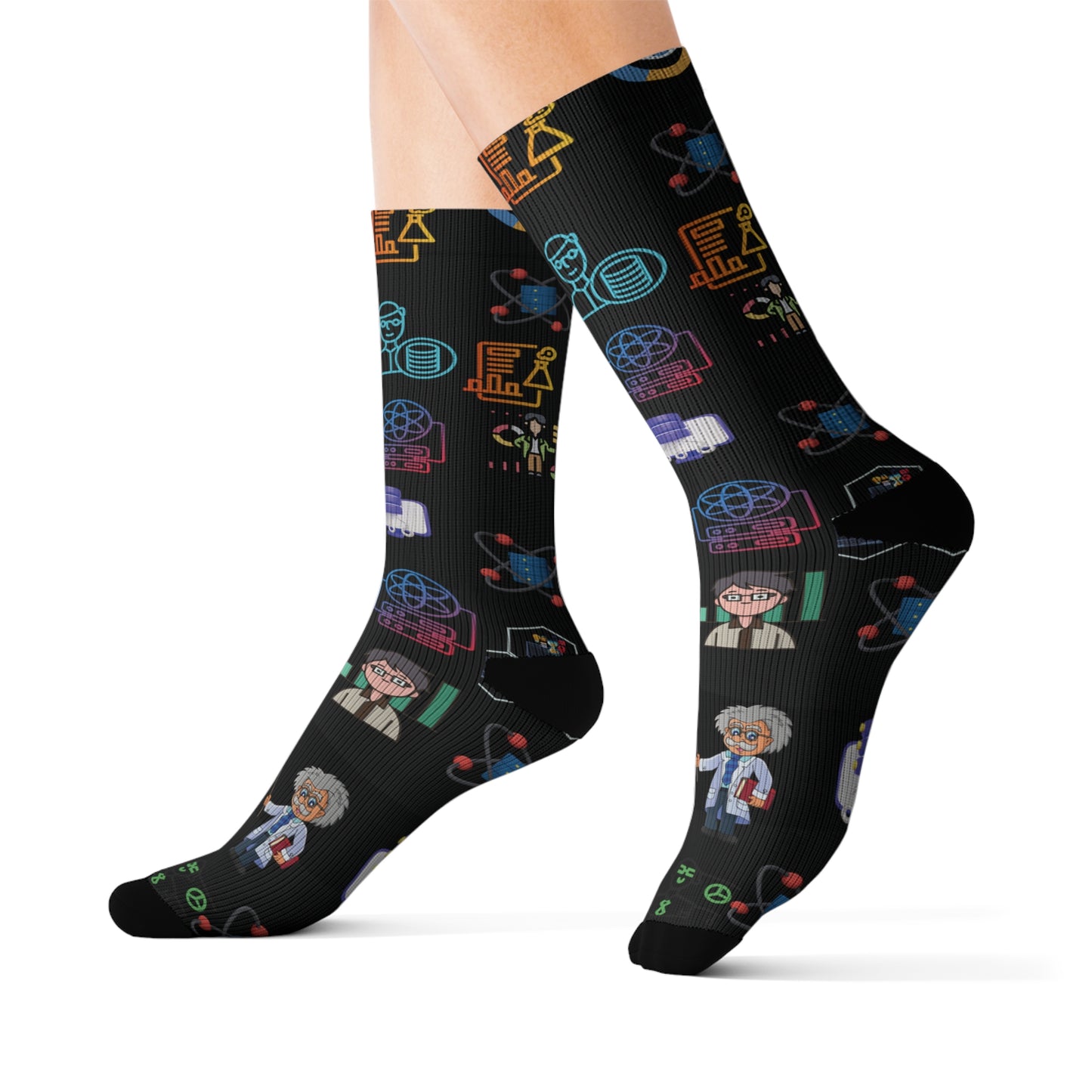 Data-Driven Comfort: Analyst’s Edition Cushioned Sublimation Socks