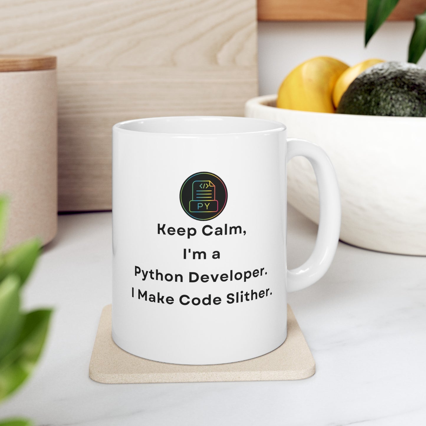 Keep Calm I'm a Python Developer 11 oz Mug - BPA Free, Dishwasher Safe