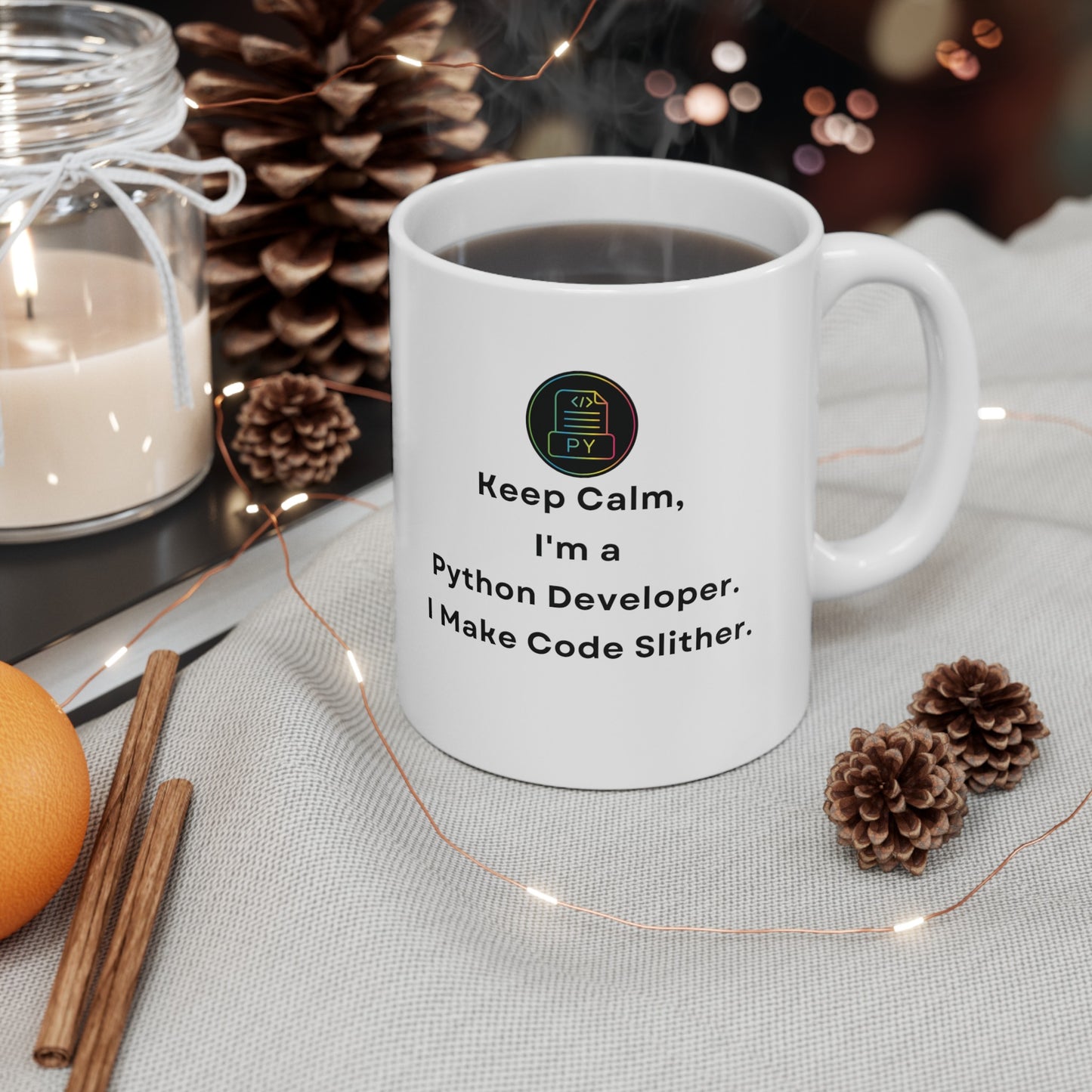 Keep Calm I'm a Python Developer 11 oz Mug - BPA Free, Dishwasher Safe