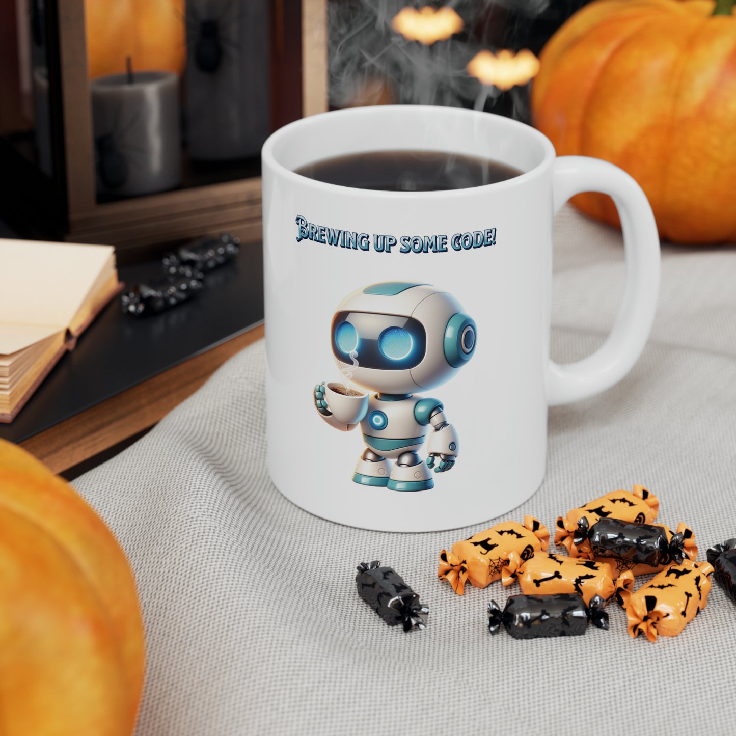 AI Inspired Code Brew Unique Tech Gift for Programmers & Data Scientists Funny Espresso Geek Ceramic Mug 11oz