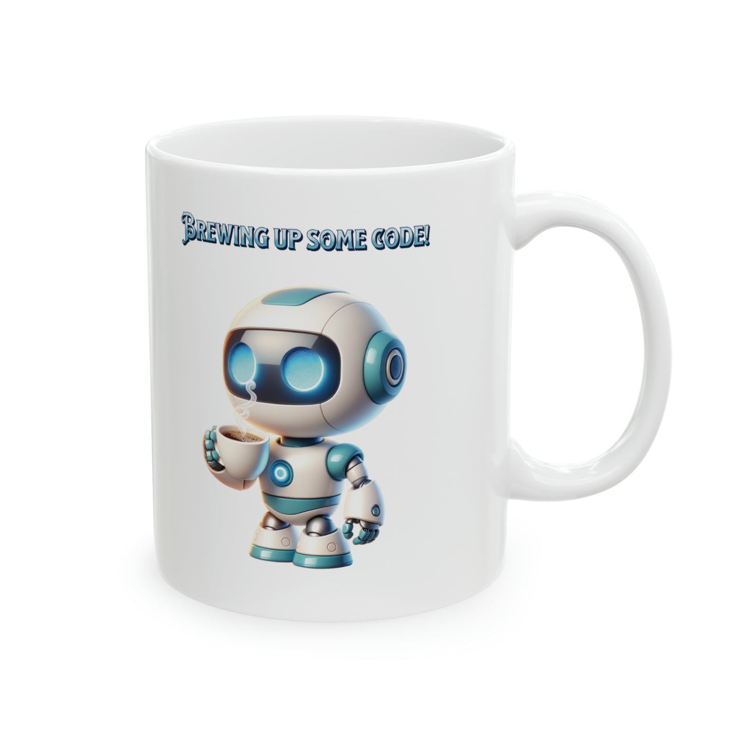 AI Inspired Code Brew Unique Tech Gift for Programmers & Data Scientists Funny Espresso Geek Ceramic Mug 11oz