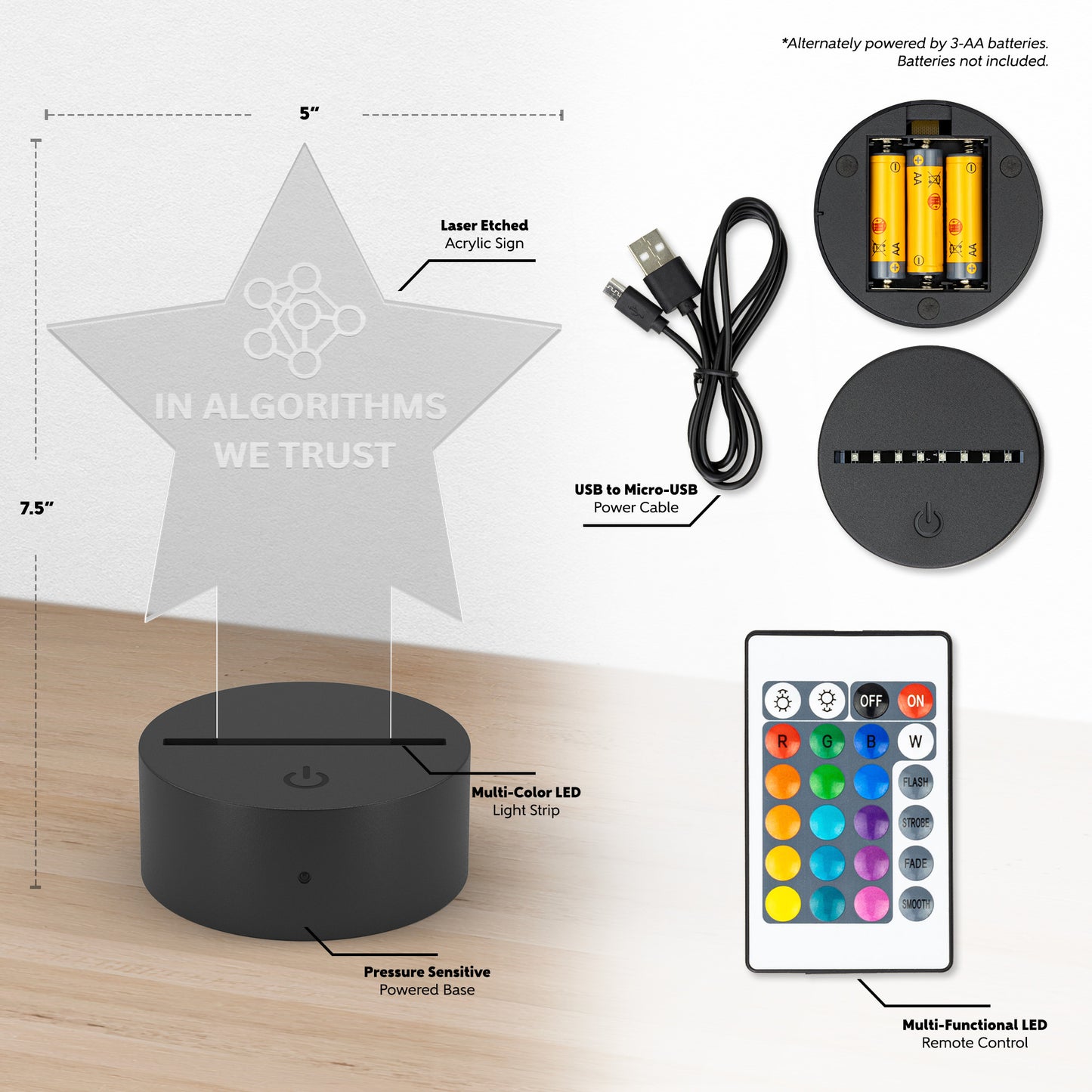 AI Data Luminary: LED-Lit Custom Acrylic Display