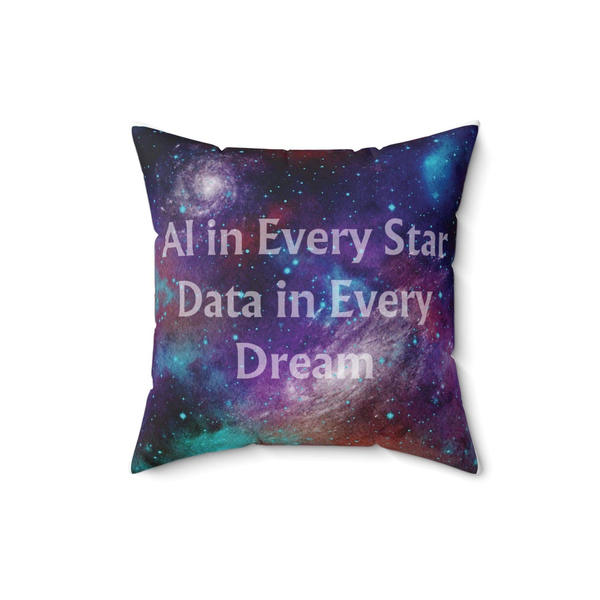 AI Dreams Square Pillow Unique Tech-Inspired Home Accent - AnalyticsMerch.Com