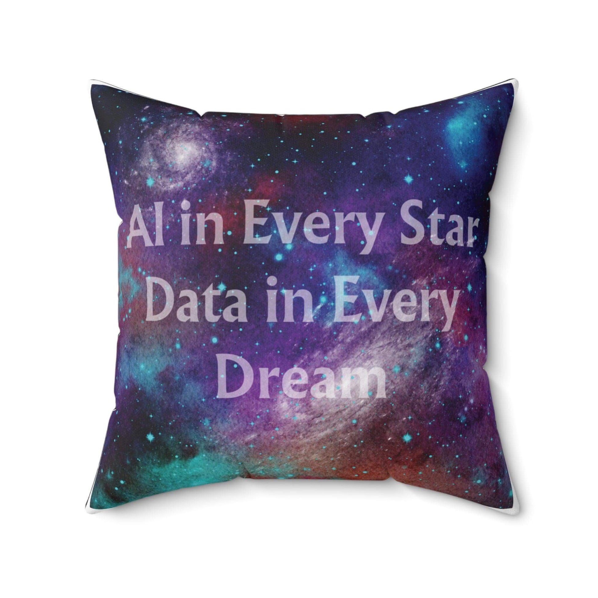 AI Dreams Square Pillow Unique Tech-Inspired Home Accent - AnalyticsMerch.Com