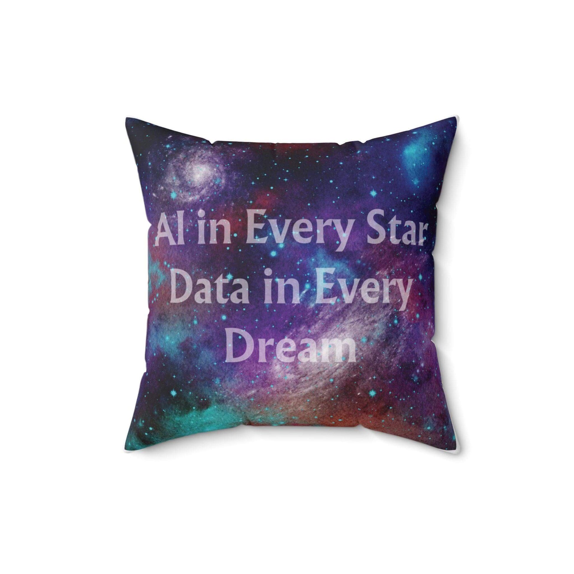 AI Dreams Square Pillow Unique Tech-Inspired Home Accent - AnalyticsMerch.Com