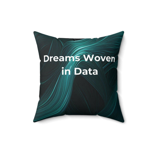 AI-Inspired Teal Neuron Polyester Pillow - Tech Home Decor - AnalyticsMerch.Com