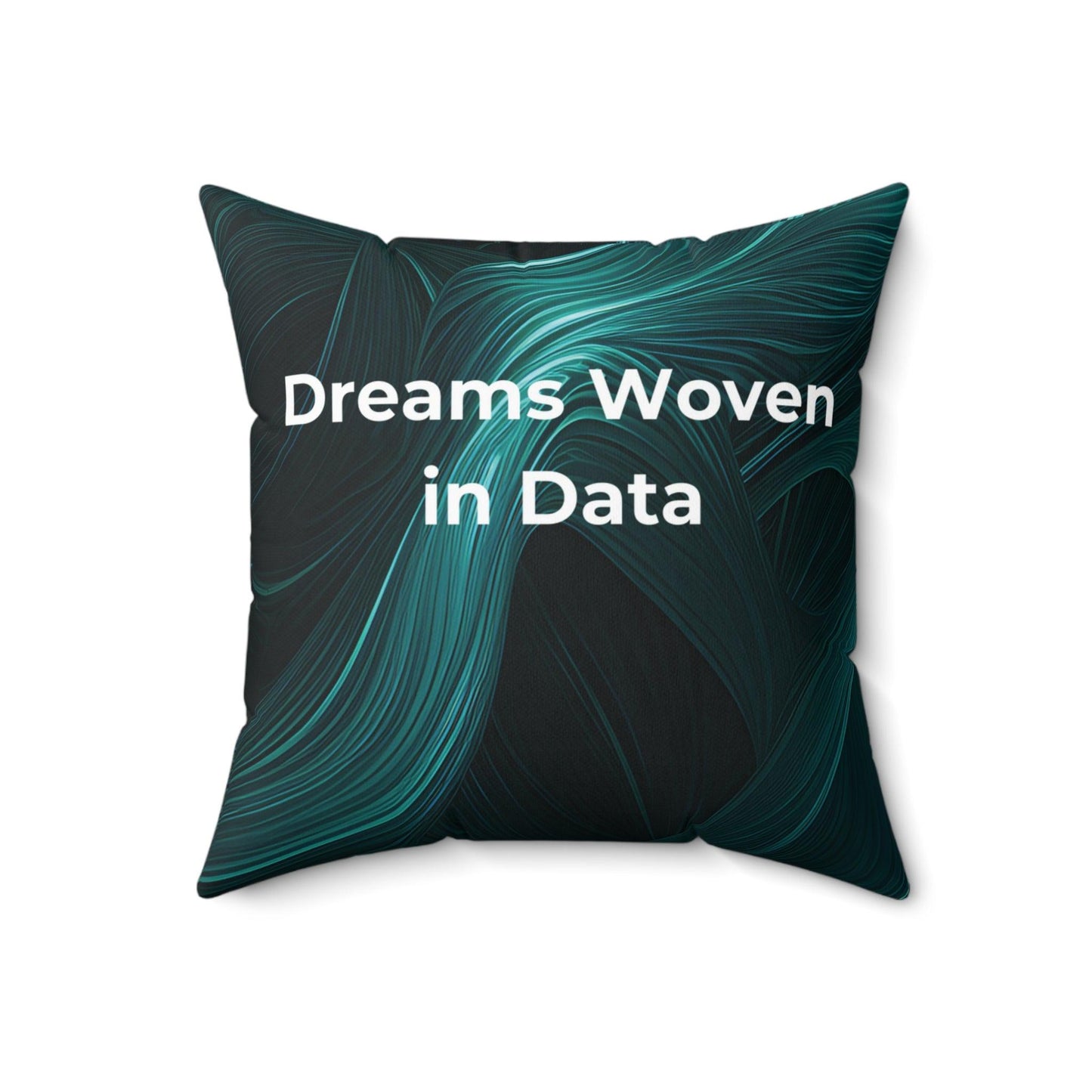 AI-Inspired Teal Neuron Polyester Pillow - Tech Home Decor - AnalyticsMerch.Com