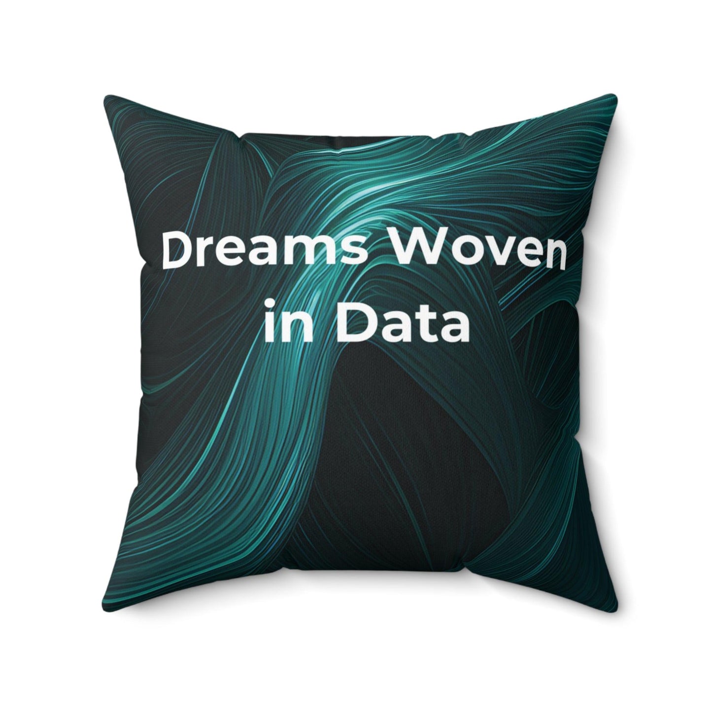 AI-Inspired Teal Neuron Polyester Pillow - Tech Home Decor - AnalyticsMerch.Com