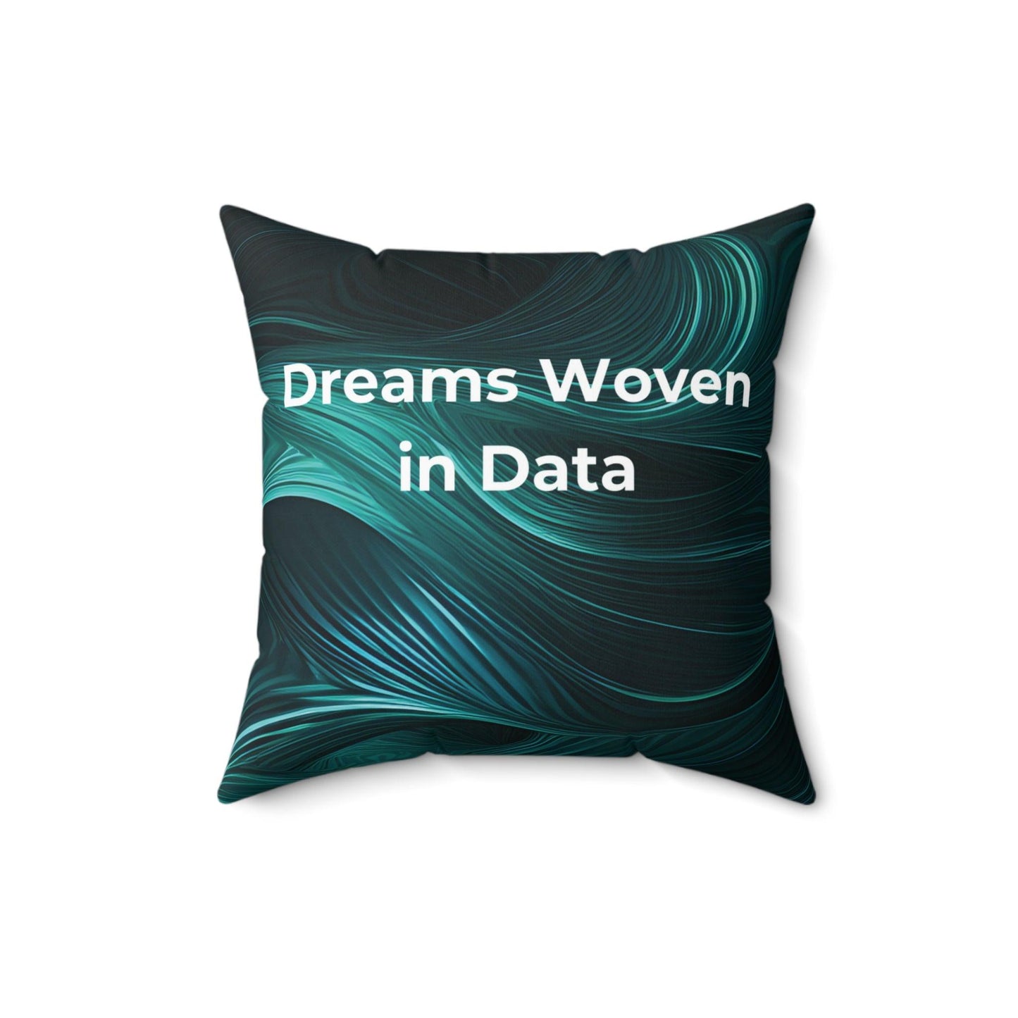 AI-Inspired Teal Neuron Polyester Pillow - Tech Home Decor - AnalyticsMerch.Com