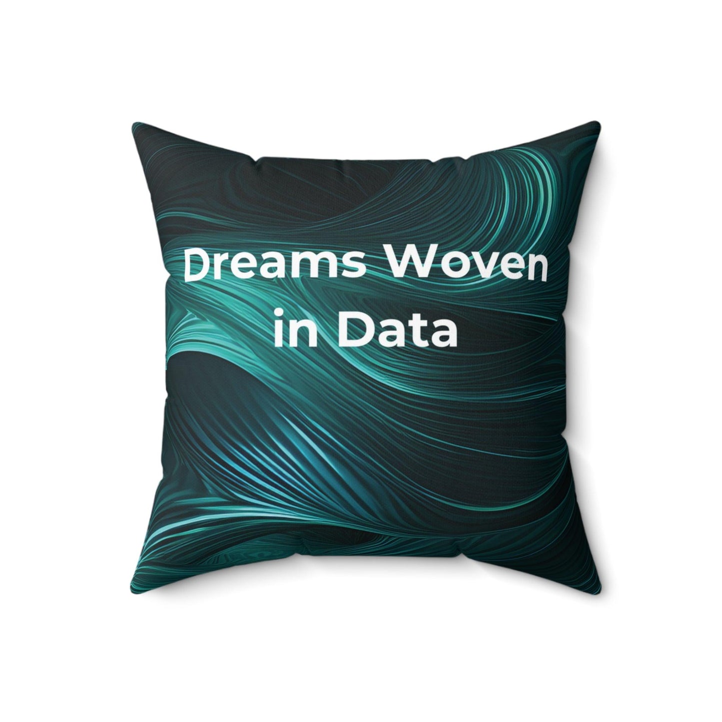 AI-Inspired Teal Neuron Polyester Pillow - Tech Home Decor - AnalyticsMerch.Com