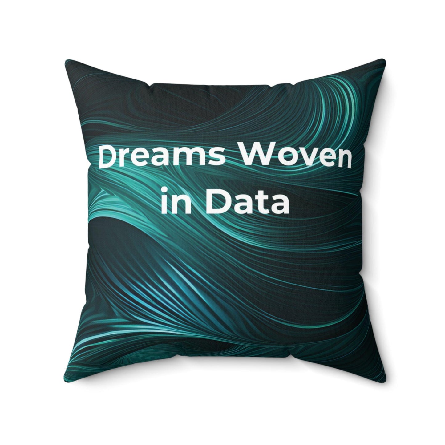 AI-Inspired Teal Neuron Polyester Pillow - Tech Home Decor - AnalyticsMerch.Com