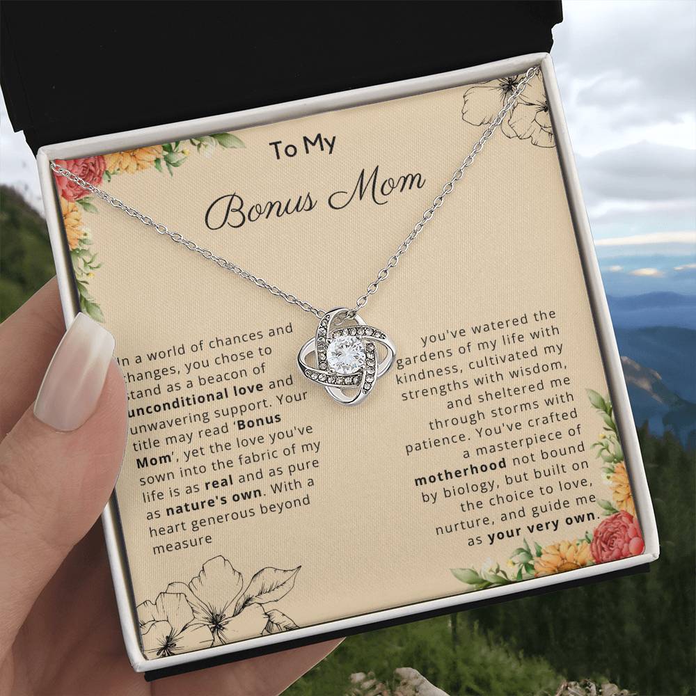 Bonus Mom Love Knot Necklace - Perfect for Her Special Day