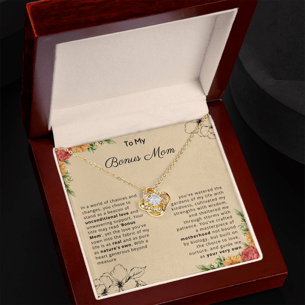 Bonus Mom Love Knot Necklace - Perfect for Her Special Day