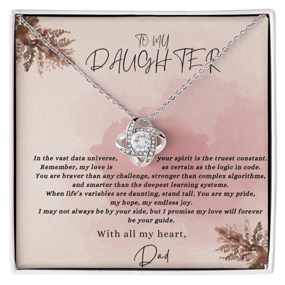 Data-Driven Love: A Father's Heartfelt Message Necklace for His Daughter - AnalyticsMerch.Com