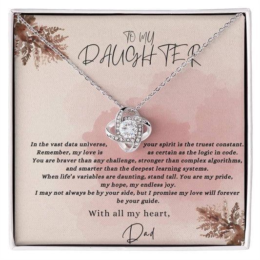 Data-Driven Love: A Father's Heartfelt Message Necklace for His Daughter - AnalyticsMerch.Com