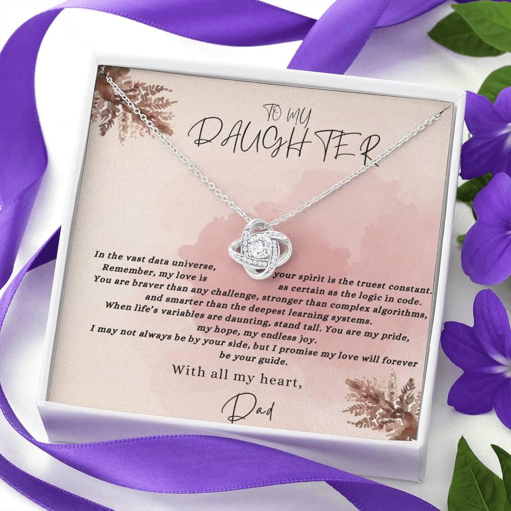 Data-Driven Love: A Father's Heartfelt Message Necklace for His Daughter - AnalyticsMerch.Com