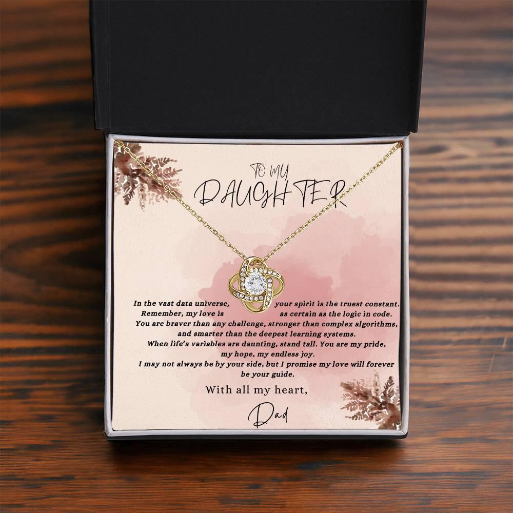 Data-Driven Love: A Father's Heartfelt Message Necklace for His Daughter - AnalyticsMerch.Com