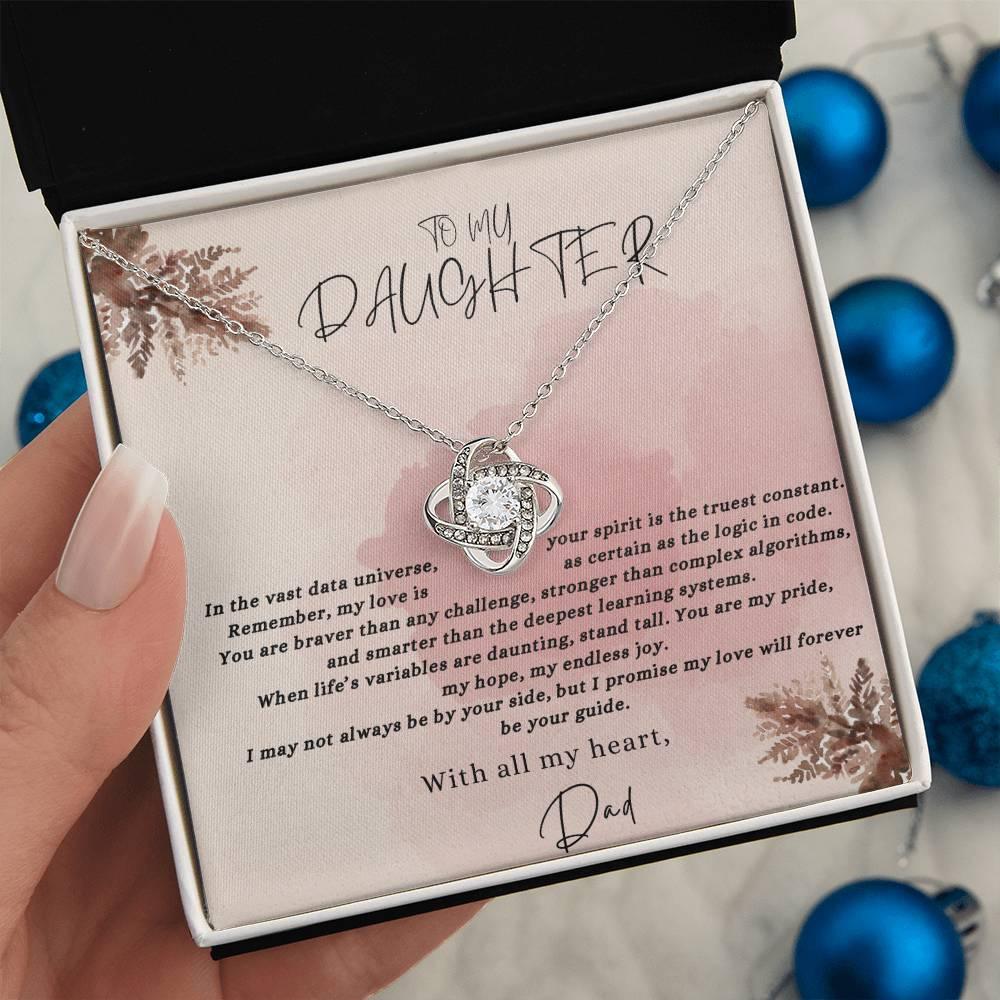 Data-Driven Love: A Father's Heartfelt Message Necklace for His Daughter - AnalyticsMerch.Com