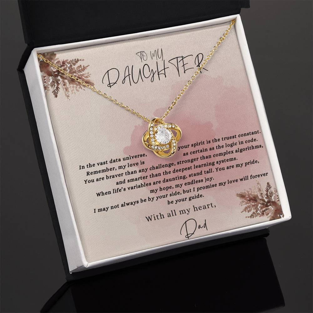 Data-Driven Love: A Father's Heartfelt Message Necklace for His Daughter - AnalyticsMerch.Com