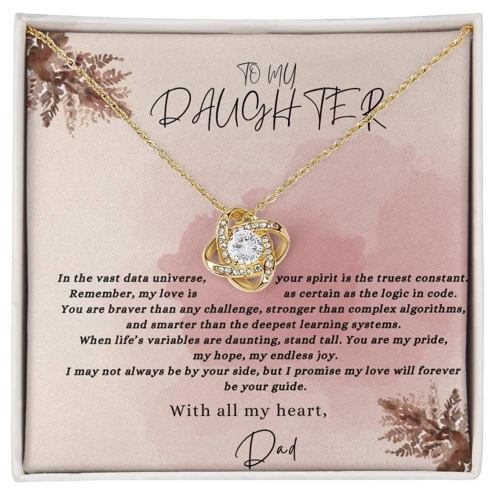 Data-Driven Love: A Father's Heartfelt Message Necklace for His Daughter - AnalyticsMerch.Com