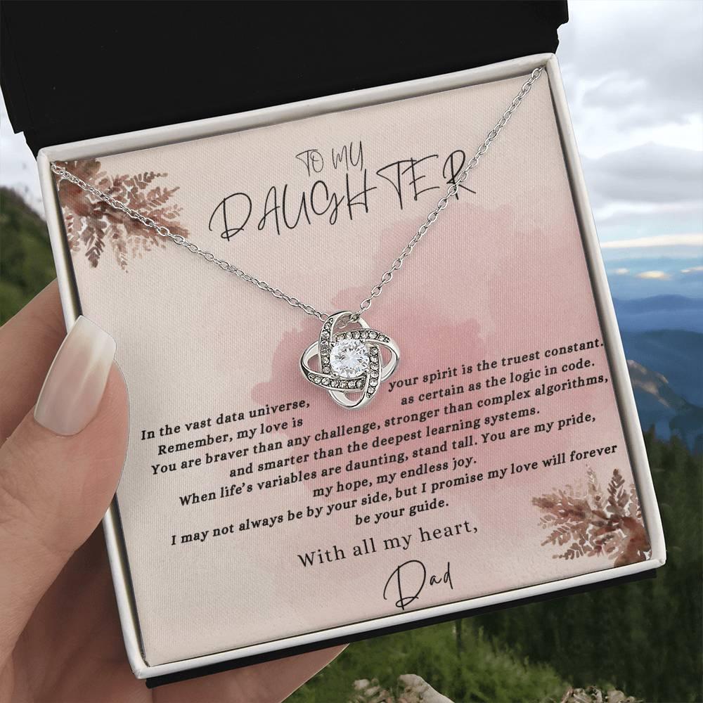 Data-Driven Love: A Father's Heartfelt Message Necklace for His Daughter - AnalyticsMerch.Com