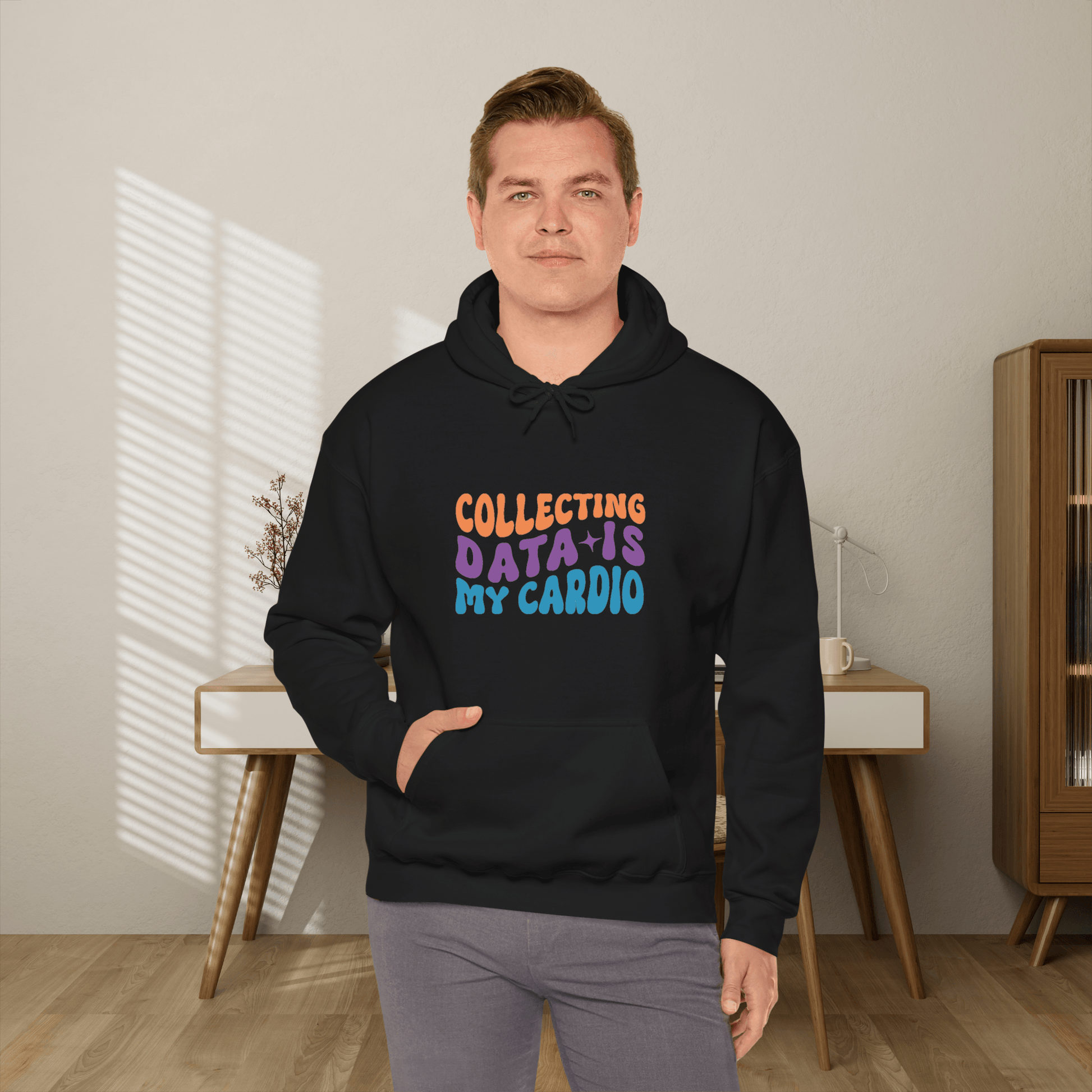 Data Enthusiast's Cozy Hooded Sweatshirt - Soft Blend with Style - AnalyticsMerch.Com