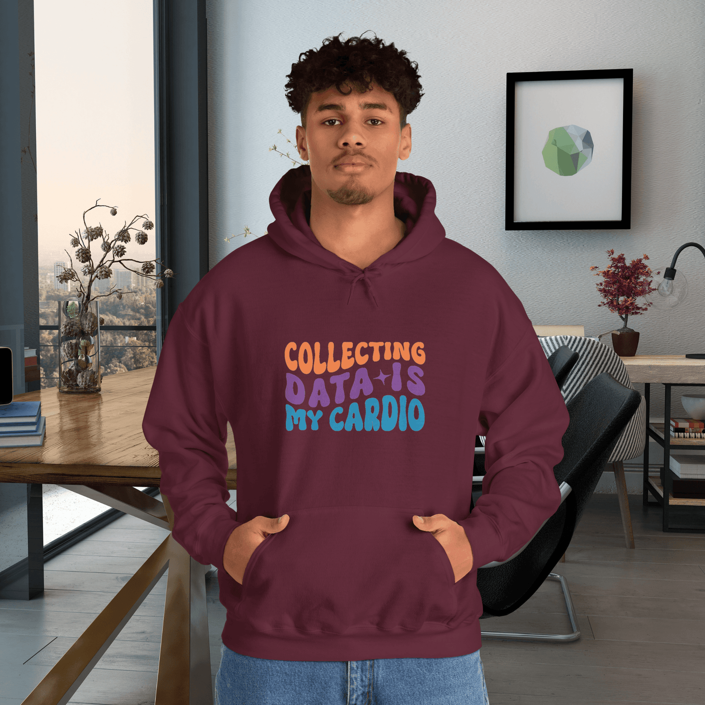 Data Enthusiast's Cozy Hooded Sweatshirt - Soft Blend with Style - AnalyticsMerch.Com