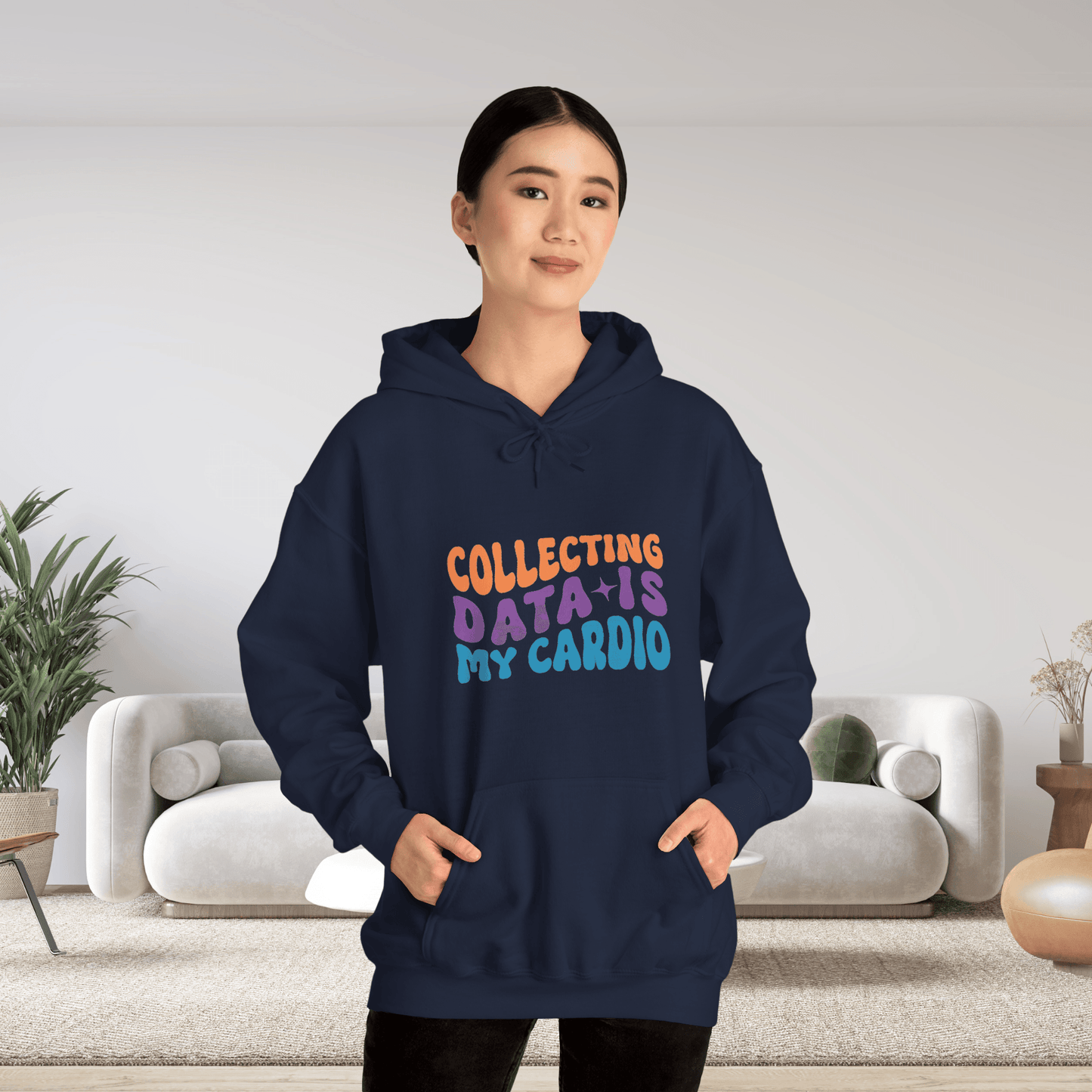 Data Enthusiast's Cozy Hooded Sweatshirt - Soft Blend with Style - AnalyticsMerch.Com