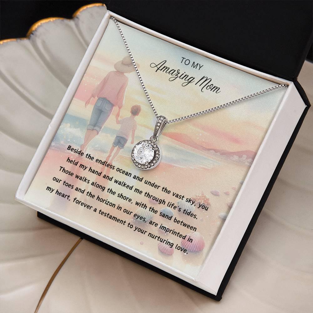 Mothers day jewelry with message card - Shimmering Sands - Eternal Hope Necklace - AnalyticsMerch.Com