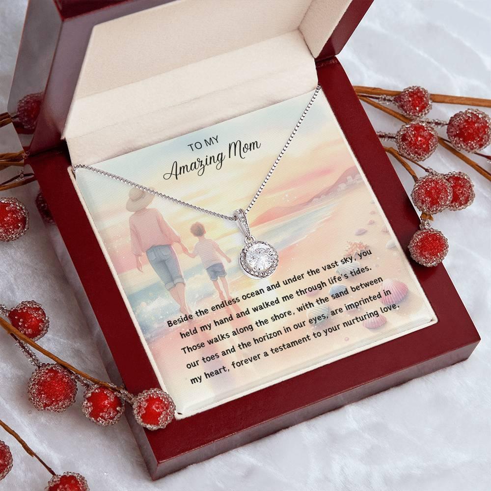 Mothers day jewelry with message card - Shimmering Sands - Eternal Hope Necklace - AnalyticsMerch.Com