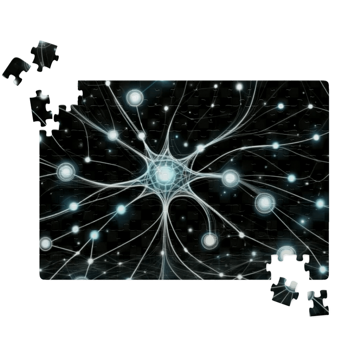 Neural Network Glow Jigsaw Puzzle - 120 & 252 Piece - AnalyticsMerch.Com