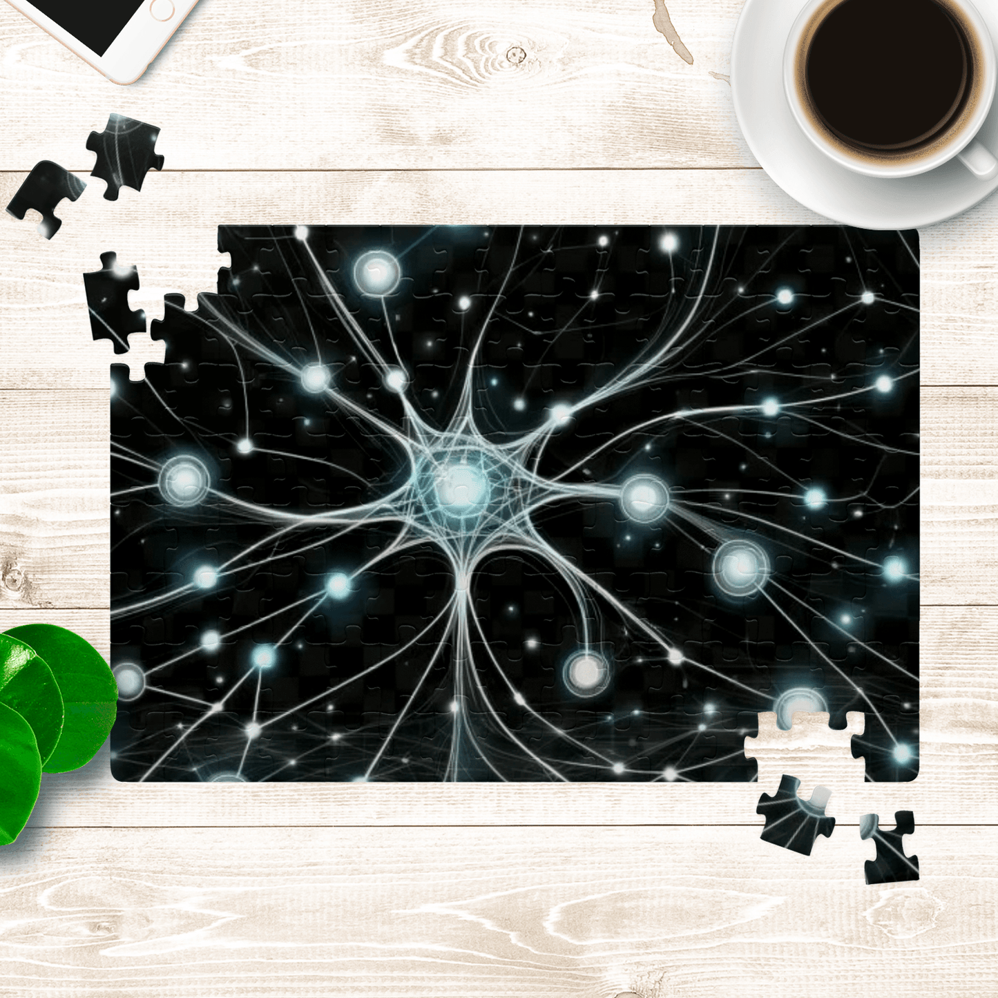 Neural Network Glow Jigsaw Puzzle - 120 & 252 Piece - AnalyticsMerch.Com