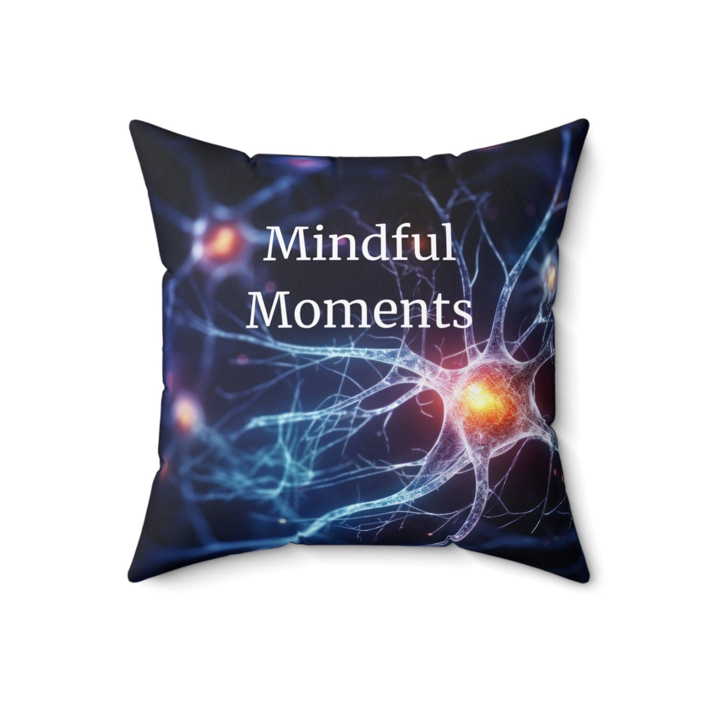 Neuro Spark Square Pillow - Modern Blue Accent - AnalyticsMerch.Com