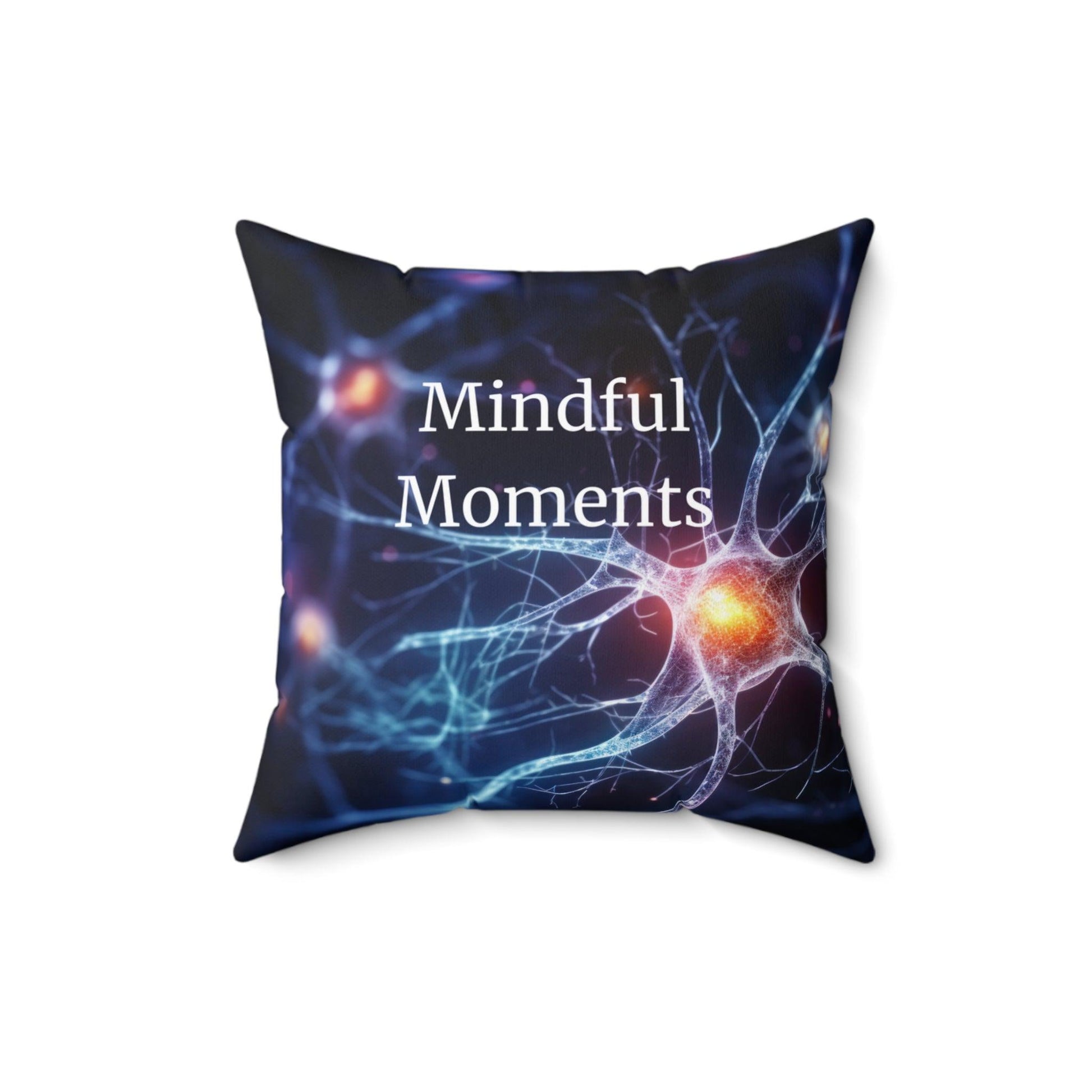 Neuro Spark Square Pillow - Modern Blue Accent - AnalyticsMerch.Com