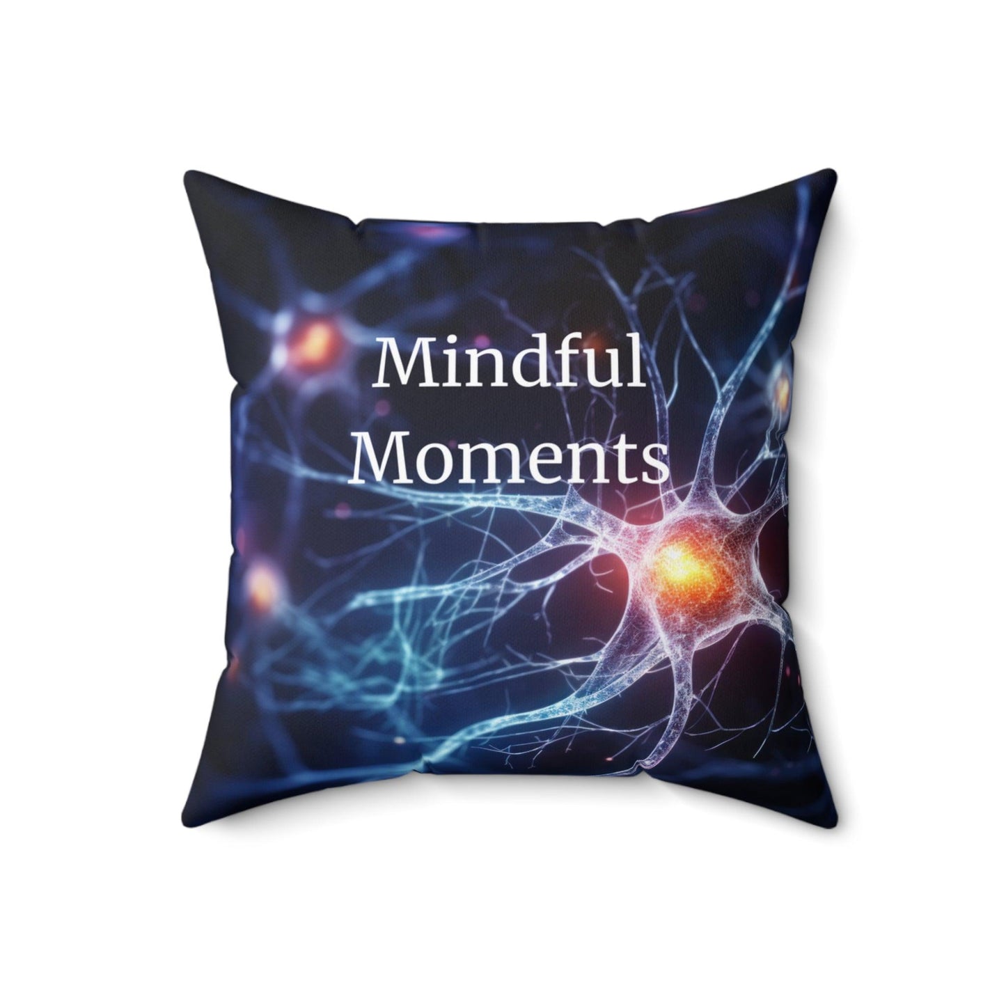 Neuro Spark Square Pillow - Modern Blue Accent - AnalyticsMerch.Com