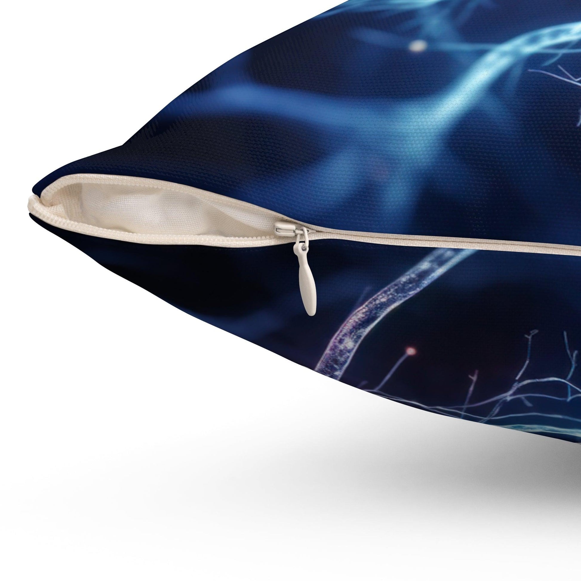 Neuro Spark Square Pillow - Modern Blue Accent - AnalyticsMerch.Com