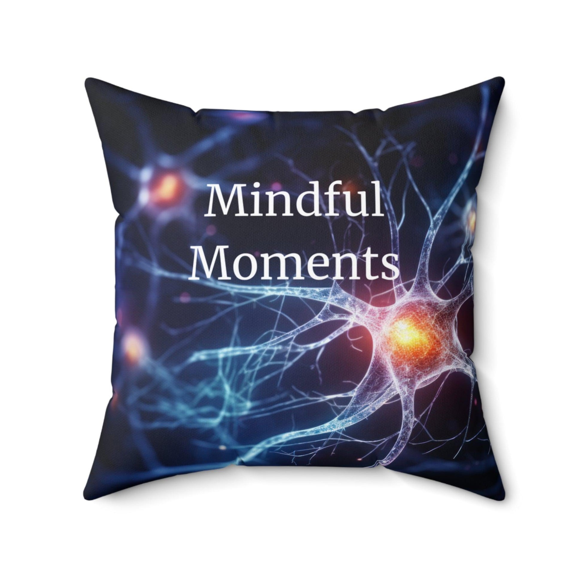 Neuro Spark Square Pillow - Modern Blue Accent - AnalyticsMerch.Com