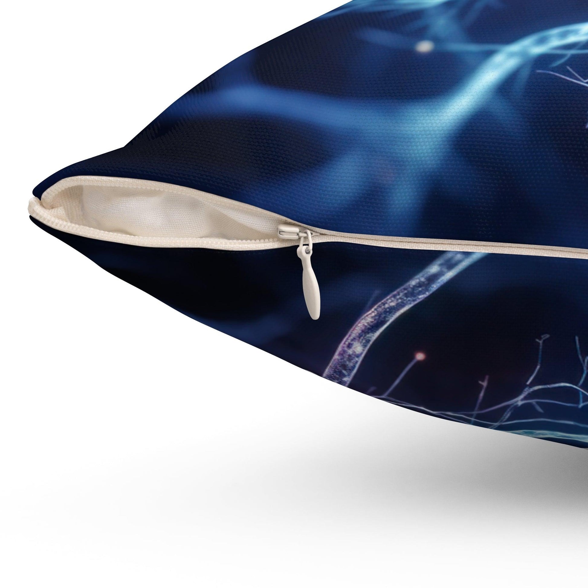 Neuro Spark Square Pillow - Modern Blue Accent - AnalyticsMerch.Com