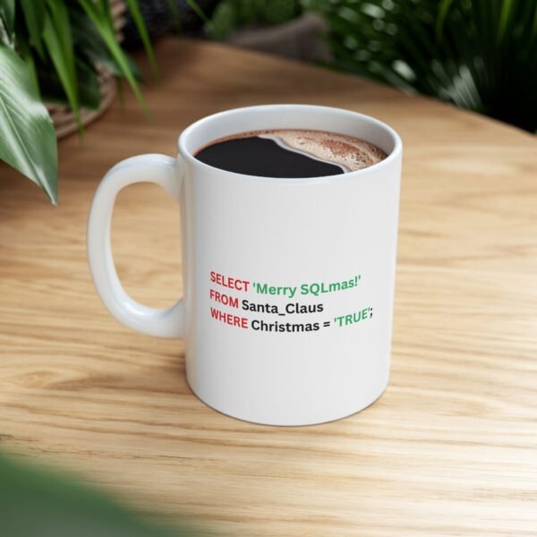 Ceramic Mug, Funny Christmas SQL Developer Gift, Santa Claus, Holiday Coffee Cup, 11oz - Image 7