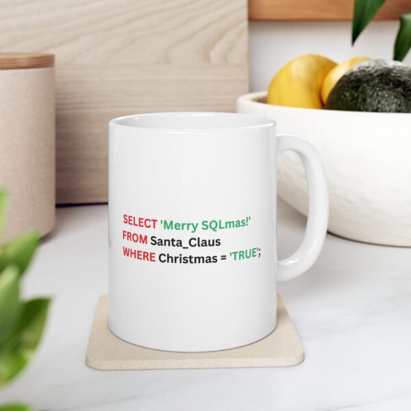 Ceramic Mug, Funny Christmas SQL Developer Gift, Santa Claus, Holiday Coffee Cup, 11oz - Image 6