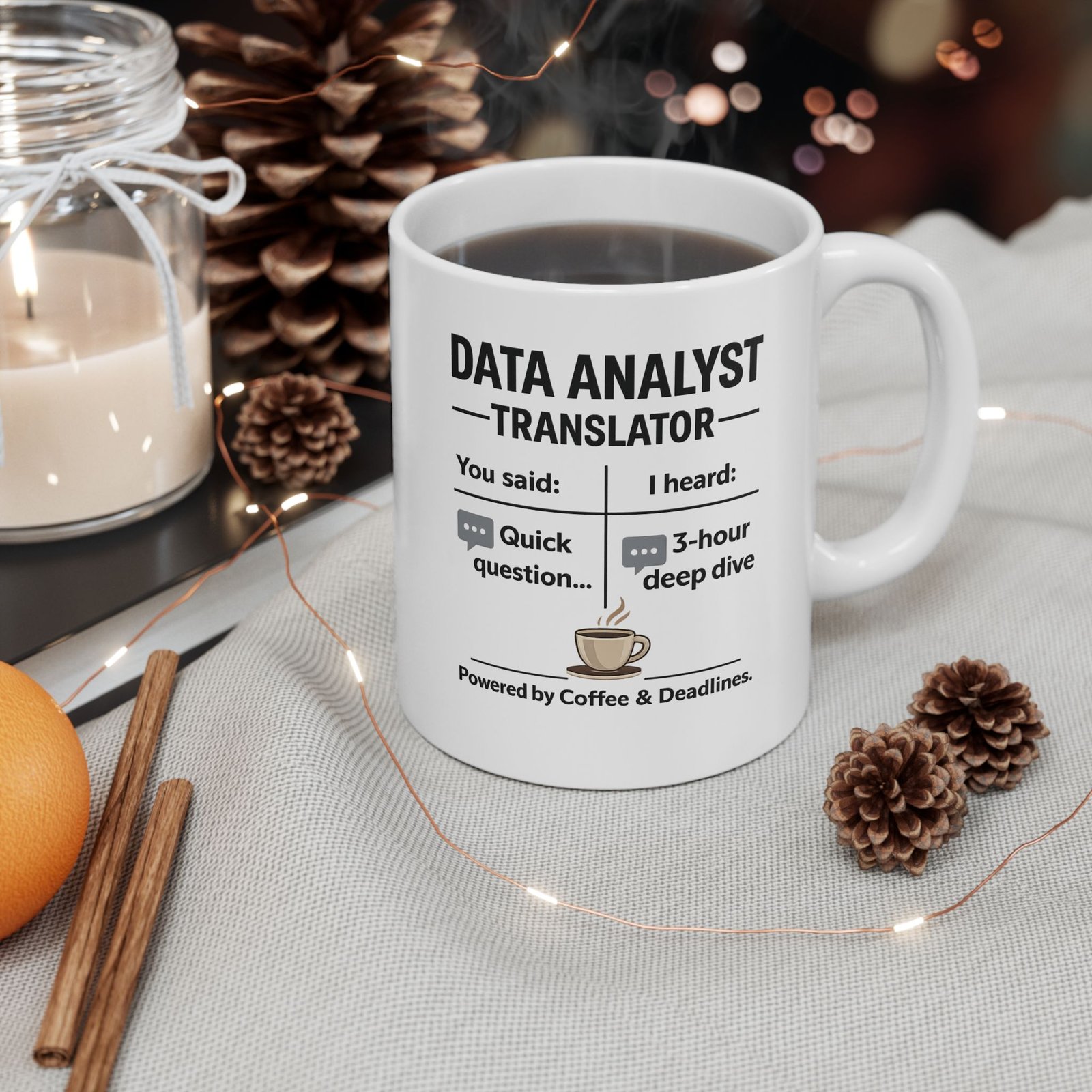 Data Analyst Translator Funny Coffee Mug Coworker Humor Tech Office Gift Data Nerd - Image 3