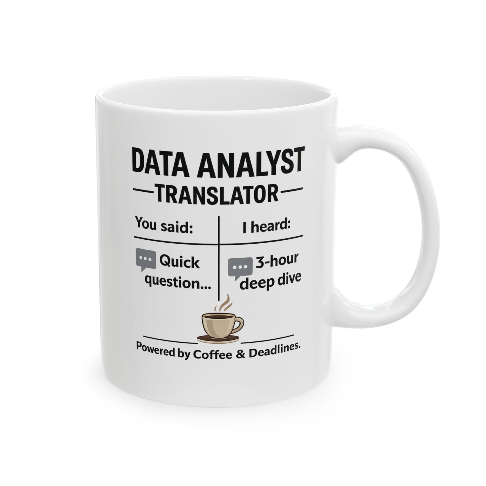 Data Analyst Translator Funny Coffee Mug Coworker Humor Tech Office Gift Data Nerd - Image 2